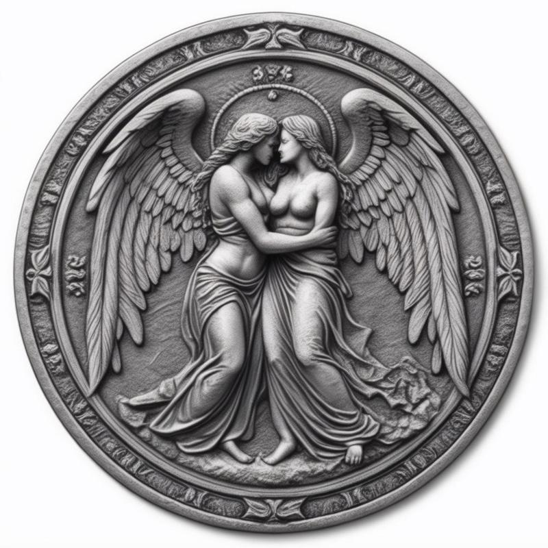 Angel love wall art coin tokens