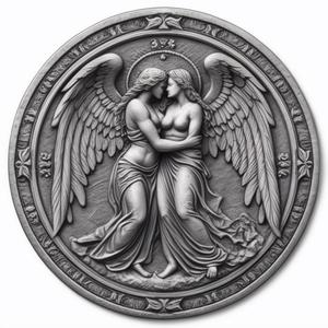 Angel love wall art coin tokens