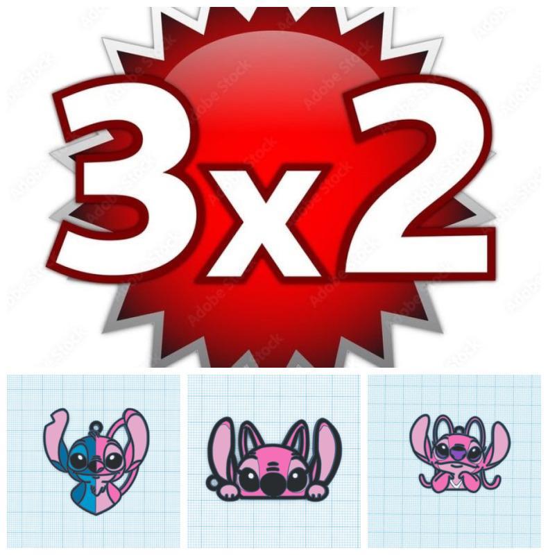 3X2 PROMOTION ANGEL and STITCH KEYRINGS