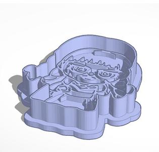 Annabelle Doll Creepy Cookie Cutter with Stamp STL FILE
