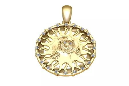 Roaring Bear Sunburst Pendant