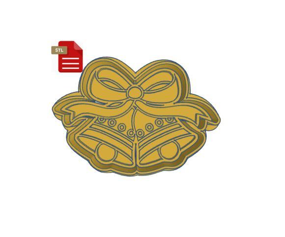 Christmas Bells Cookie Cutter and Stamp STL File