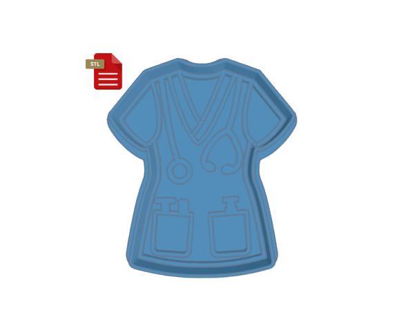 Nurse/Doctor Scrub Cookie Cutter and Stamp