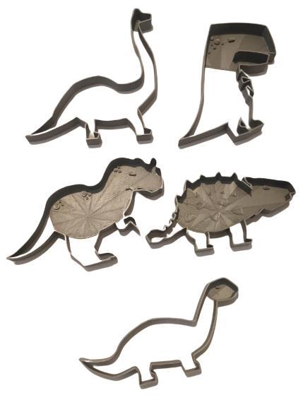 Set of 5 Dino cookie cutters