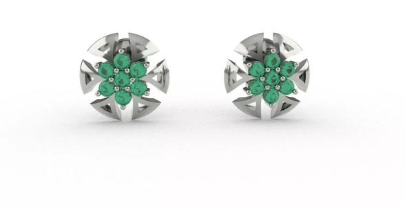 circle cut earrings