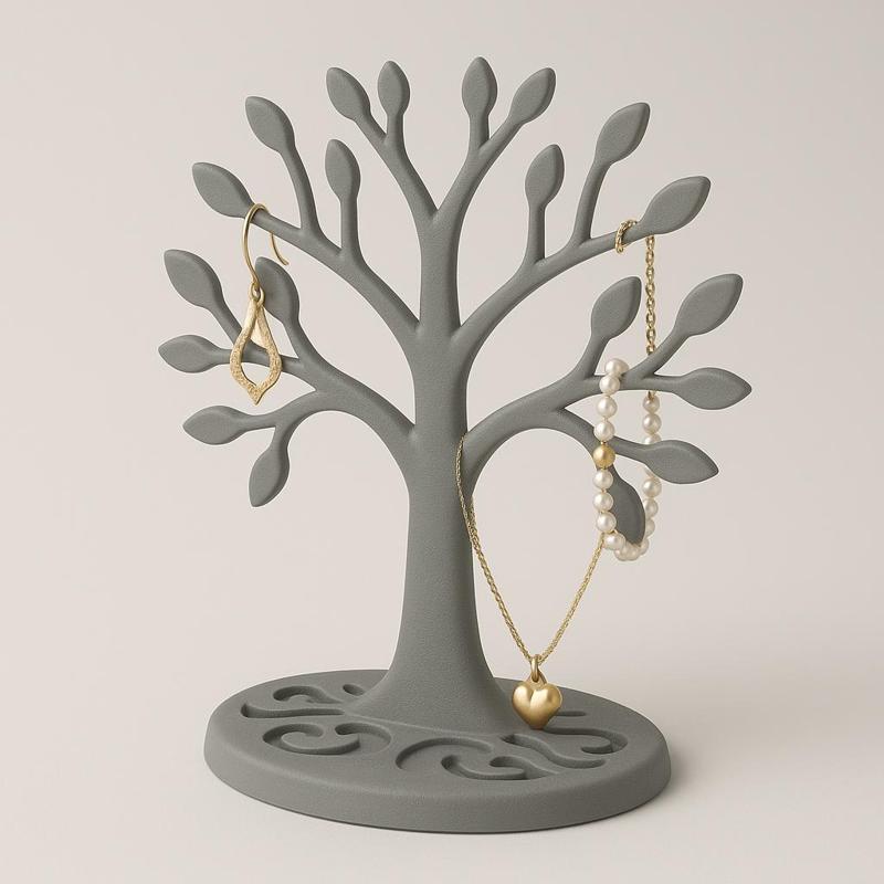 3D Printable Jewelry Tree Stand – Elegant Necklace, Bracelet & Ring Holder STL
