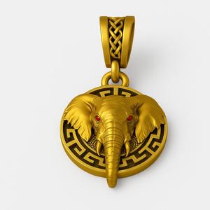 Elephant Head Pendant – 3D Printable Jewelry Design