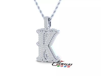 Custom Initial K Letter Diamond  A to Z Alphabet  Necklace
