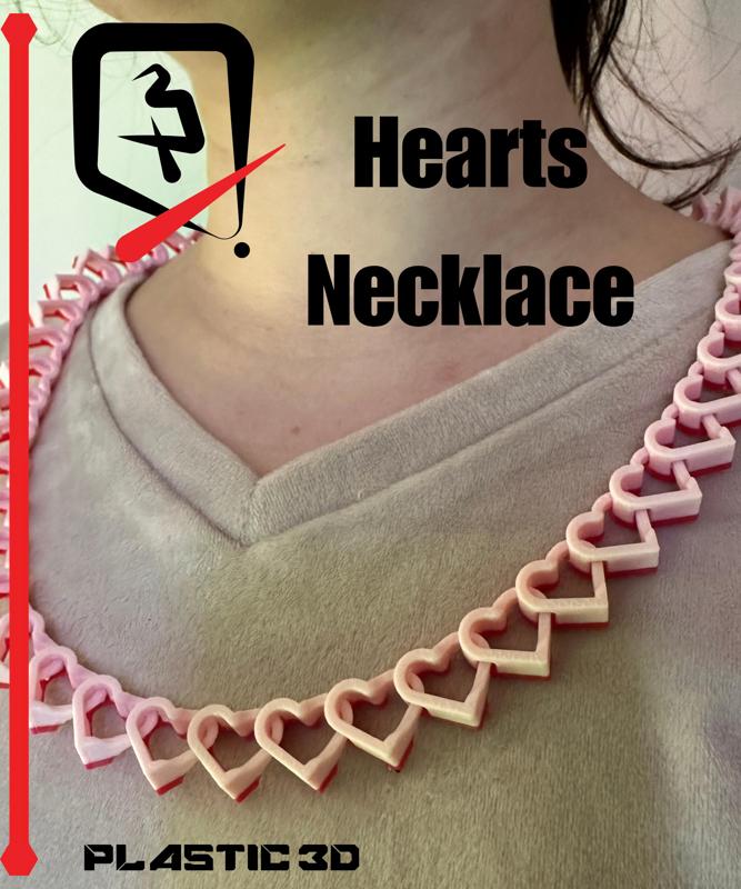 Hearts Necklace Suportless Printinplace