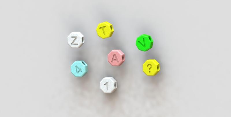 Octagonal Alphabet Beads Pack