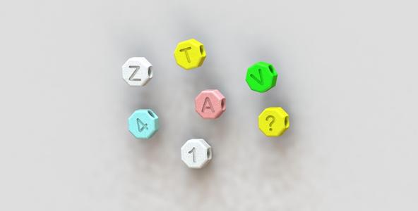 Octagonal Alphabet Beads Pack