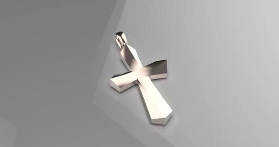 jewelry The Cross Pendant gold big size 3d model