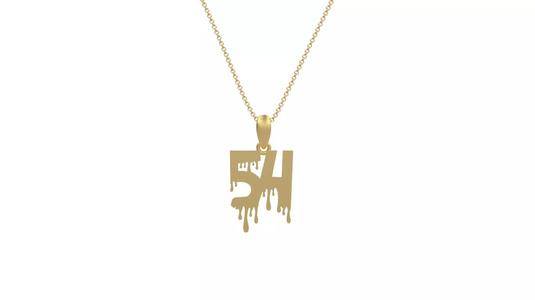 Model 1287 54 Bloody Terror Initial Number Pendant