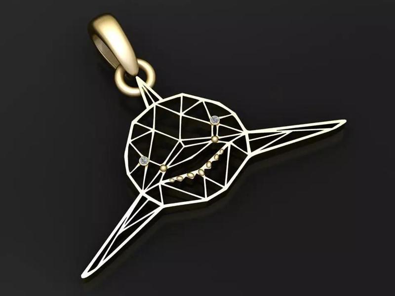 Geometric Shark Pendant