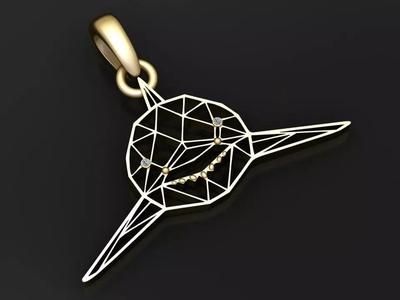 Geometric Shark Pendant