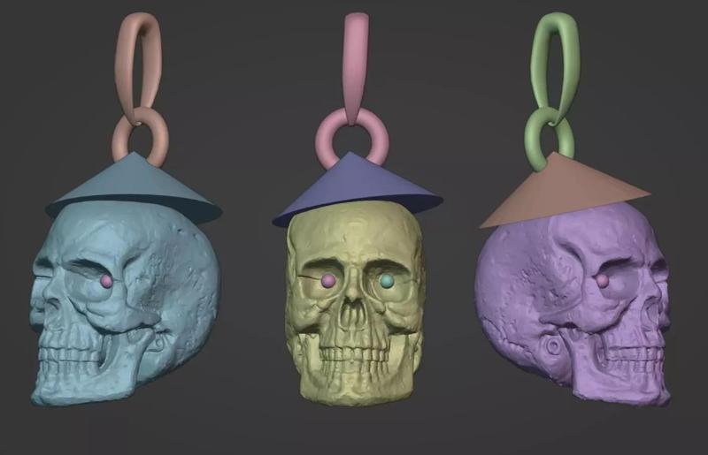 skull pendant 3D print model