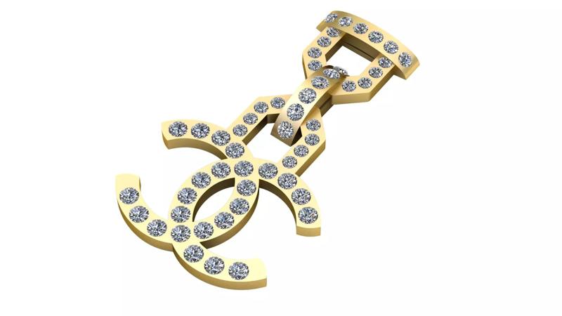 Hip Hop Alphabets Diamond Pendant 3d printable Model