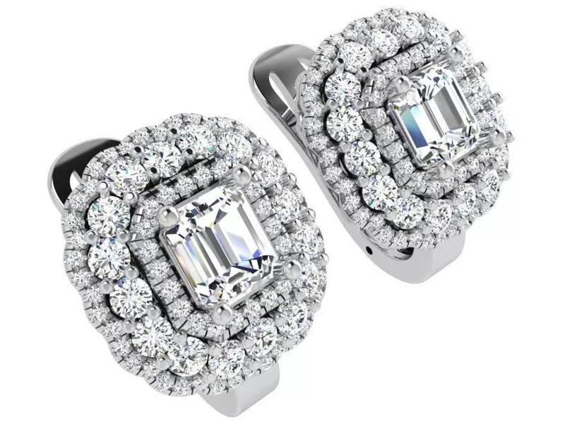 Emerald Halo Clip On Earring 4691