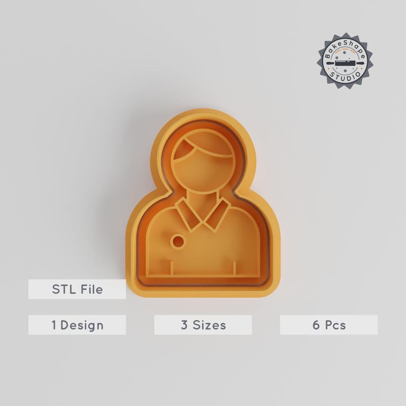 Pupil Cookie Cutter & Stamp Set, Education Theme, 6-Piece, 3 Sizes, Perfect for Fondant