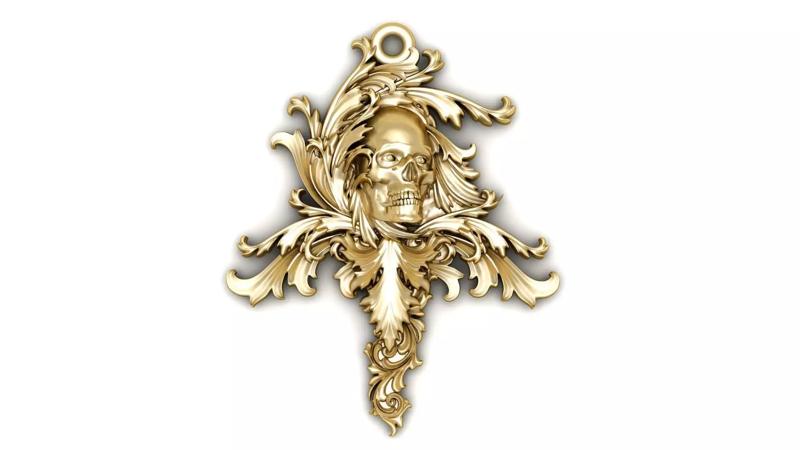 Stylish Skull Head pendant 3d Printable Model