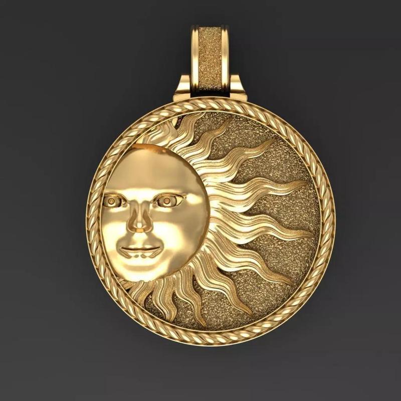 Sun face pendant