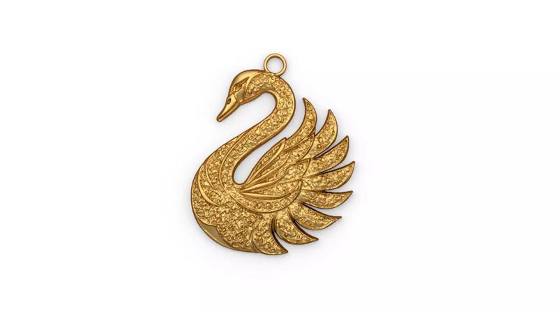 Swan pendant -01 printable jewelry