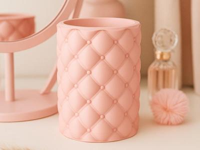 Blush Quilted Holder – Soft Glam for Your Space