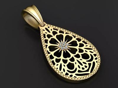 teardrop pendant 3D printable model