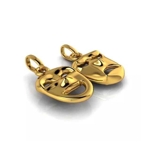 Theatre Happy Sad Face Design Charm Pendant Gift