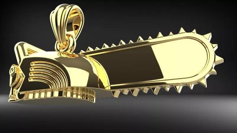 Timber Chainsaw Charm Pendant Necklace