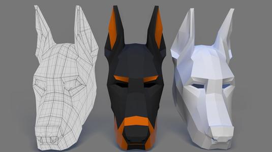 Doberman Dog geometric Mask