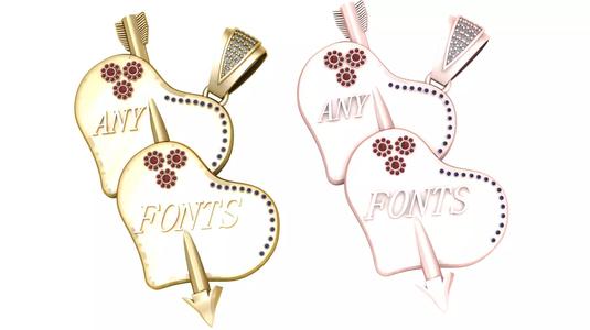 Two Heart Pendant 3D Printable Mode