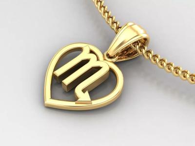 Scorpio Original Heart Pendant Design Version 3