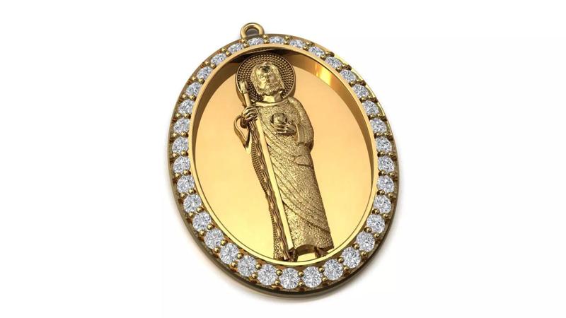 St Jude Pendant Saint Jude Jewelry STL 3DM San Judas Necklace
