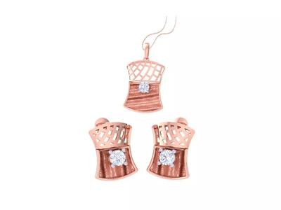 Solitaire Earring Pendant Set 3dm STL OBJ FBX Renders Details