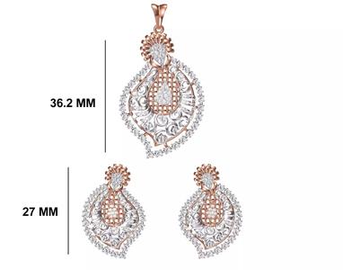 Women Earrings Pendant Set STL FBX JCD Details