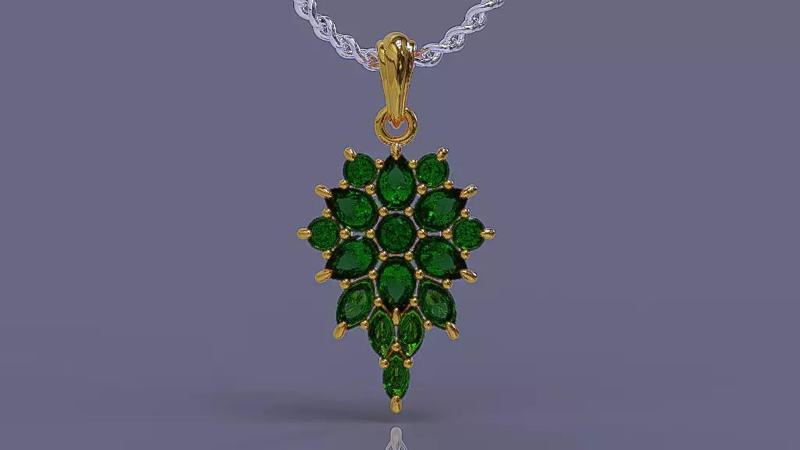 Prong set multi shaped gemstones necklace