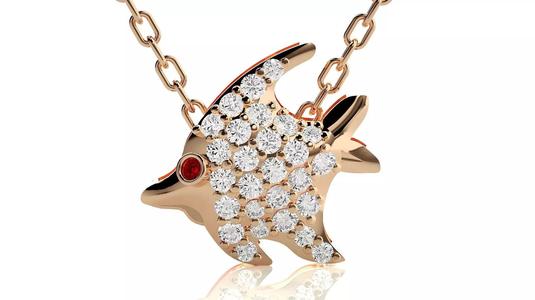 Fish pendant 3dm stl render details