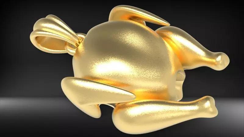 Rotisserie Roast Chicken Charm Pendant