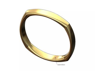 Square domed sides bangle bracelet