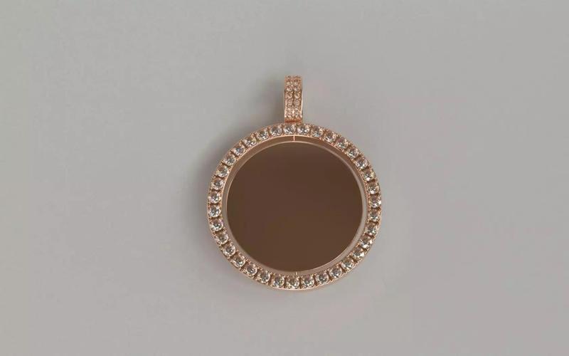 Spinning Picture Pendant - 3mm Stones - LARGE