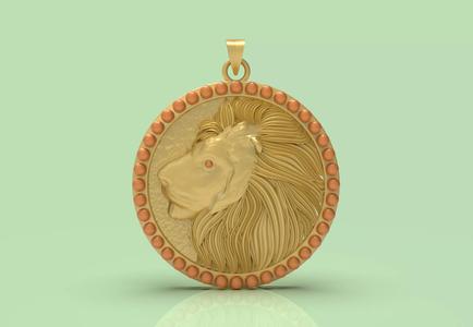 Lion face Pendant - 0113