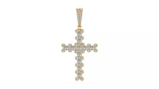 Round Diamond Cross Pendant