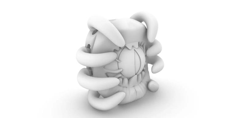 kinetic horror eye lip spider pendant