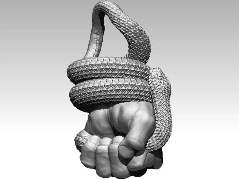 Fist Snake High detailed jewelry pendant Fighting Demon