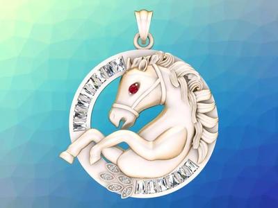 Horse pendant - Mens pendant - N1019