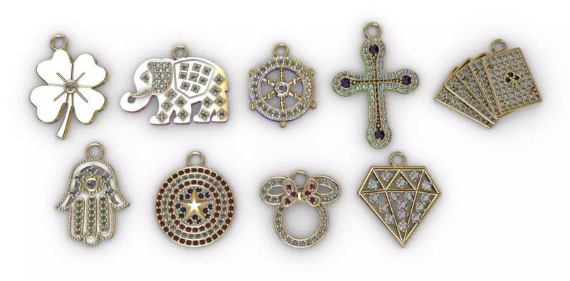 dijes- Colgantes paquete de 8 surtidos con 1 dije de regalo -v-