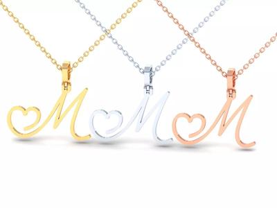 M  VALENTINE PENDANT HANDMADE FONT