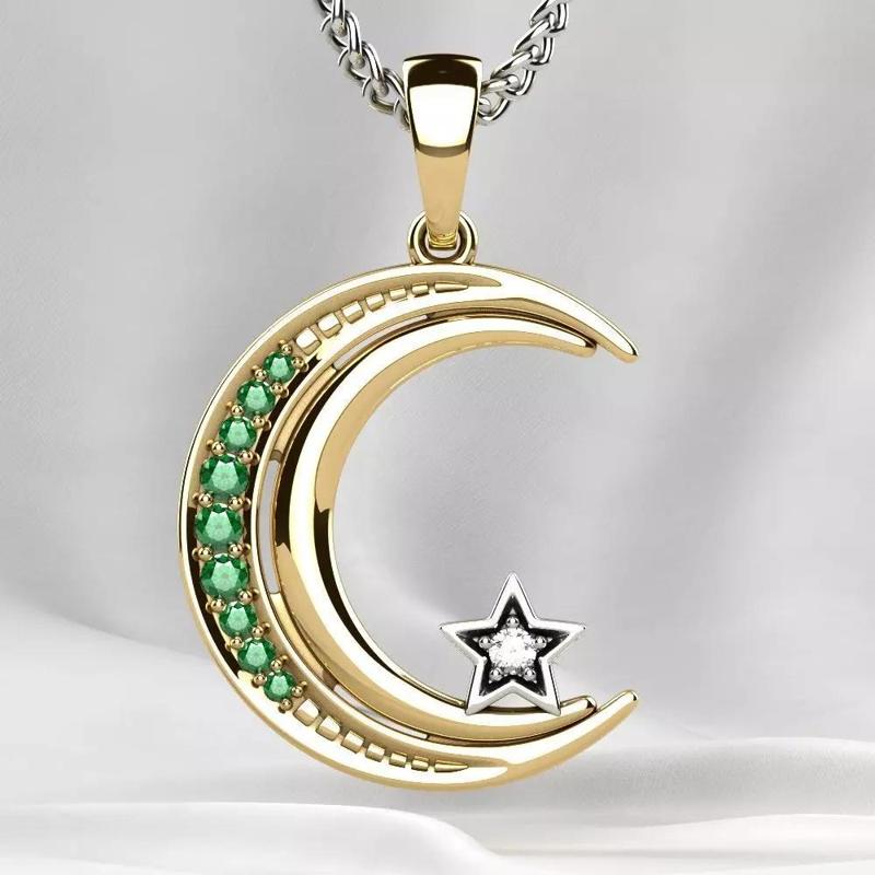 Islamic Moon Gold Pendant