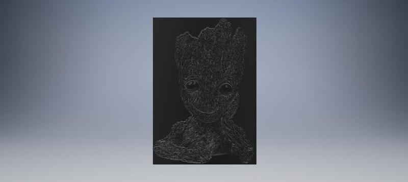 Baby Groot - Lithophane (3D photo)